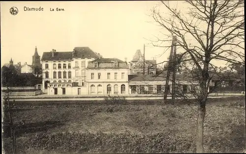 Ak Diksmuide Dixmude Westflandern, Bahnhof, Gleisansicht