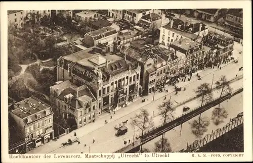 Ak Utrecht Niederlande, Hoofdkantoor der Levensverz. Maatschappij Utrecht, Luftbild