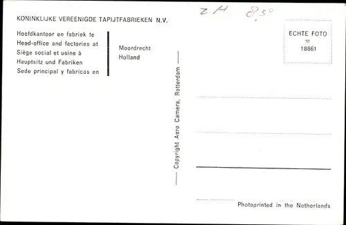 Ak Moordrecht Südholland Niederlande, Koninklijke Vereenigde Tapijtfabrieken