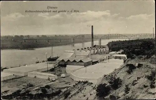 Ak Rhenen Utrecht, Kalkzandsteenfabriek, Rijn