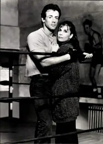 Foto Schauspieler Sylvester Stallone und Talia Shire, Rocky V