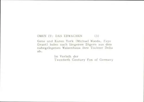 Pressefoto Filmszene, Omen IV: Das Erwachen, Michael Woods