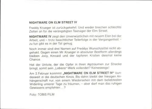 Pressefoto Filmszene, Nightmare on Elm Street IV, Lisa Wilcox