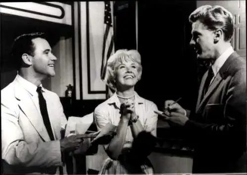 Pressefoto Filmszene, Mit mir nicht meine Herren, Steve Forrest, Doris Day, Jack Lemmon