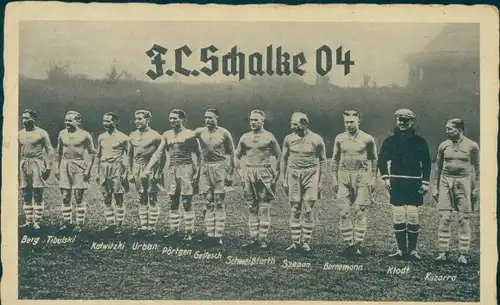 Ak FC Schalke 04 Fußball Mannschaft, Szepan, Bornemann, Kuzorra, Tibulski