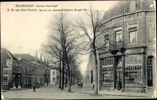Ak Dordrecht Südholland Niederlande, Nicolaas Maessingel, Bäckerei A. B. van den Heuvel