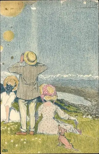 Künstler Ak Zürich Stadt Schweiz, Gordon Bennett Wettfliegen 1909, Dackel, Heißluftballon