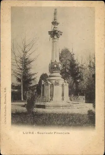 Ak Lure Haute Saône, Souvenir Francais, Denkmal