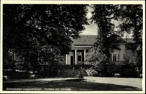 Ak Langenbrücken Bad Schönborn in Baden, Kurhaus mit Terrasse