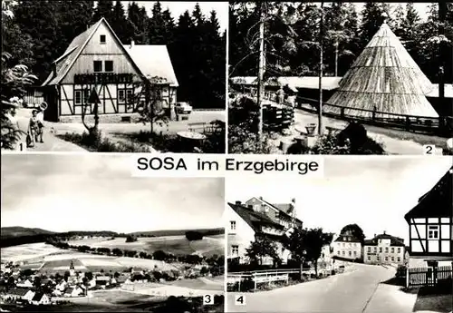 12 alte Ak Sosa Eibenstock im Erzgebirge, diverse Ansichten