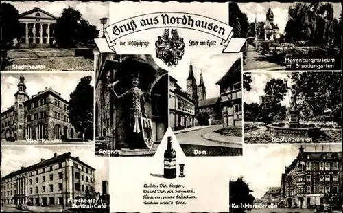 10 alte Ak Nordhausen am Harz, diverse Ansichten