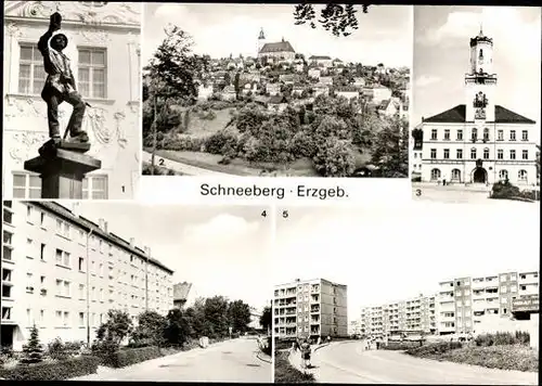 10 alte Ak Schneeberg im Erzgebirge, diverse Ansichten