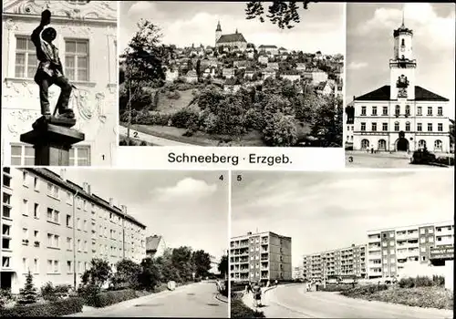 11 alte Ak Schneeberg im Erzgebirge, diverse Ansichten