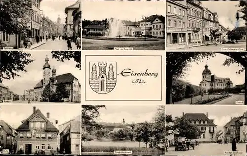 9 alte Ak Eisenberg in Thüringen, diverse Ansichten