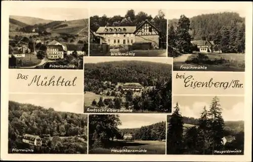 9 alte Ak Eisenberg in Thüringen, diverse Ansichten