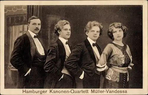 Ak Hamburger Kanonen-Quartett Müller-Vandessa, Musiker