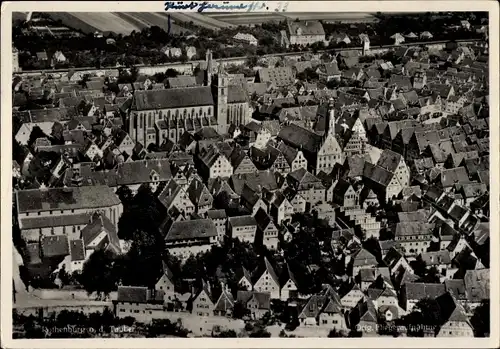 Ak Rothenburg ob der Tauber Mittelfranken, Luftbild, Kirche