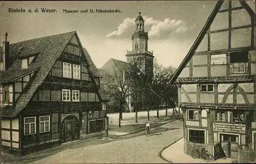 Ak Rinteln an der Weser, Museum, St. Nikolaikirche