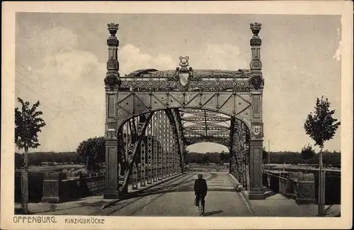 Ak Offenburg in Baden Schwarzwald, Kinzigbrücke