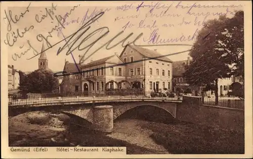 Ak Gemünd Schleiden in der Eifel, Hotel Restaurant Klaphake