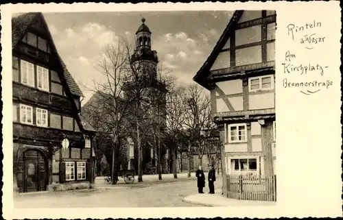 Ak Rinteln an der Weser, Kirchplatz, Brennerstraße