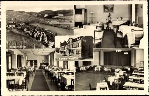 Ak Lieser an der Mosel, Schloss Hotel, Tanzsaal, Speiseraum