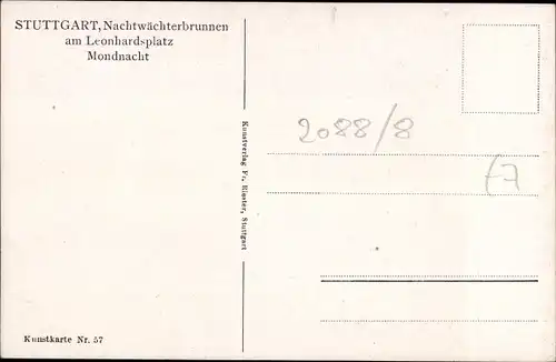 Künstler Ak Stuttgart, Nachtwächterbrunnen, Leonhardsplatz
