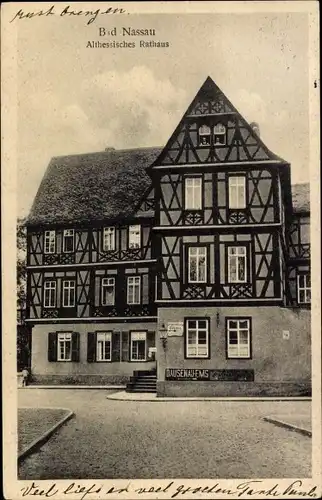 Ak Nassau an der Lahn, Althessisches Rathaus