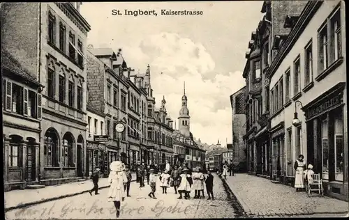 Ak Sankt Ingbert im Saarland, Kaiserstraße, Cafe Schmelzer