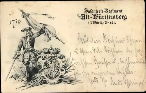 Regiment Ak Infanterie Regiment Alt Württemberg Nr. 121, 3. Württembergisches