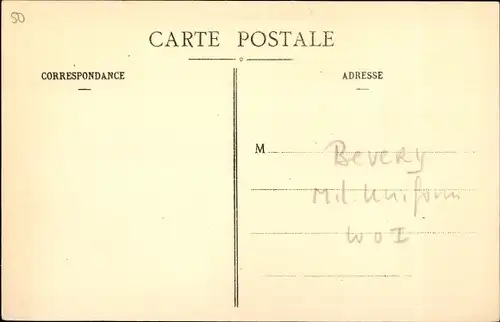 Künstler Ak Bevery, Französischer Soldat in Uniform