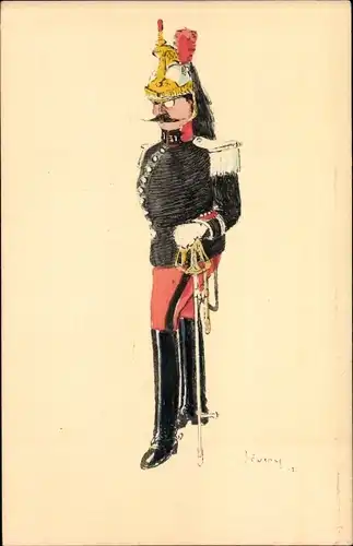 Künstler Ak Bevery, Französischer Soldat in Uniform