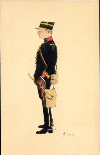 Künstler Ak Bevery, Französischer Soldat in Uniform