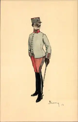Künstler Ak Bevery, Französischer Soldat in Uniform