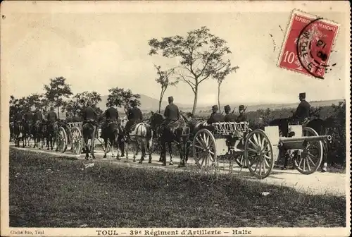 Ak Toul Meurthe et Moselle, Französische Armee, 39. Artillerie Regiment