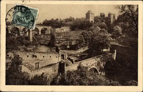 Ak Luxemburg Luxemburg, Unterstadt Grund, Alte Schleusenbrücke