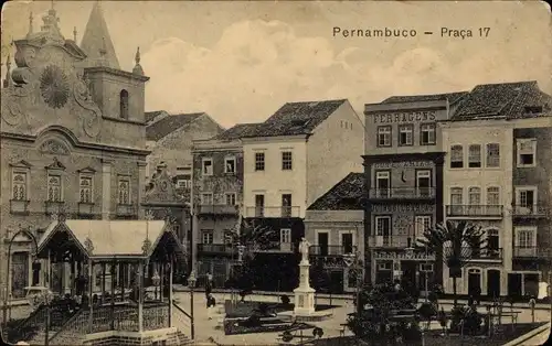 Ak Pernambuco Brasilien, Platz, Denkmal