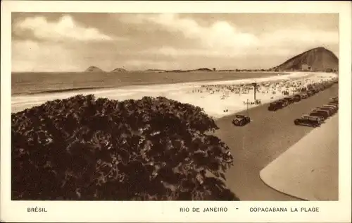 Ak Rio de Janeiro Brasilien, Copacabana, Strand