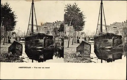 Stereo Ak Amsterdam Nordholland Niederlande, Kanal