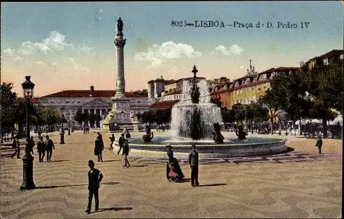 Ak Lisboa Lissabon Portugal, Praca de D. Pedro IV