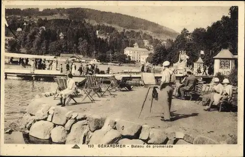 Ak Gérardmer Lorraine Vosges, Ausflugsboot