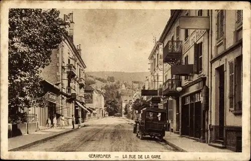 Ak Gérardmer Lorraine Vosges, Rue de la Gare