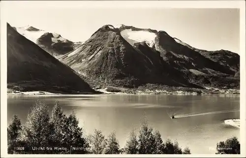 Ak Norwegen, Nordfjord, Utsikt fra Hjolic