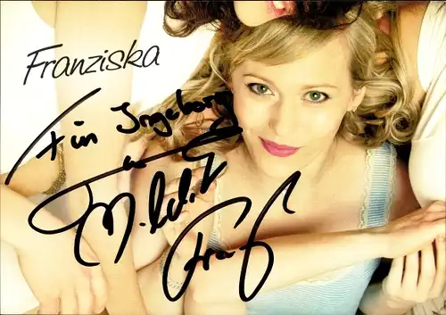 Autogrammkarte Sängerin Franziska, Album Magnetisch, Autogramm