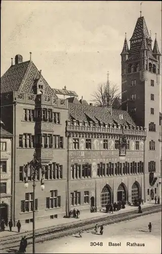 Ak Basel Bâle Stadt Schweiz, Rathaus