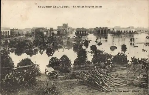 Ak Dschibuti,  Einheimisches Dorf, Hochwasser