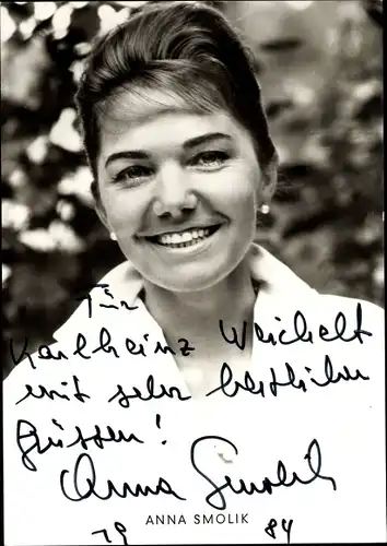 Ak Schauspielerin Anna Smolik, Portrait, Autogramm