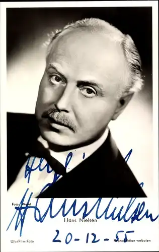 Ak Schauspieler Hans Nielsen, Portrait, Autogramm