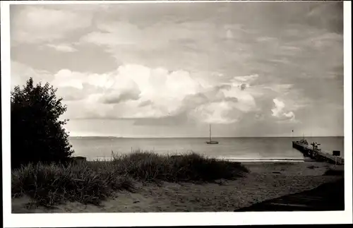 Ak Ostseebad Scharbeutz in Ostholstein, Strand, Steg