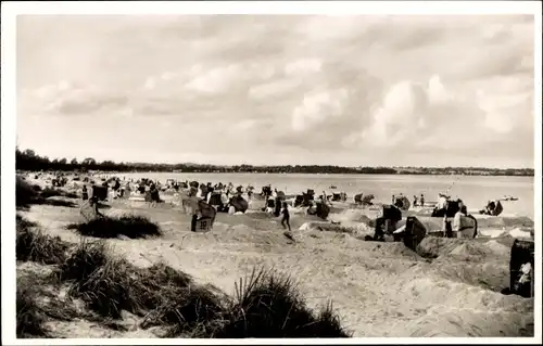 Ak Ostseebad Scharbeutz in Ostholstein, Strand, Strandkörbe